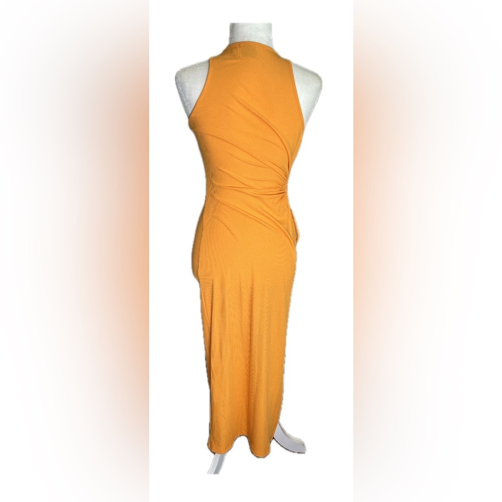Princess Polly Louie Bright Orange Side Cutout Ribbed Midi Dress AU 10 US 6 - Picture 7 of 12